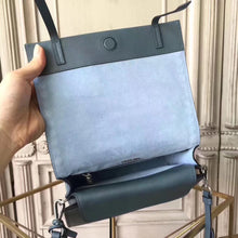 Load image into Gallery viewer, Prada Etiquette Bag In Blue Calfskin With Metal Stud Trim
