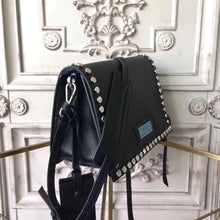 Load image into Gallery viewer, Prada Etiquette Bag In Black Calfskin With Metal Stud Trim
