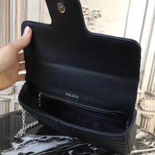 Load image into Gallery viewer, Prada Diagramme Flap Bag In Black Calfskin
