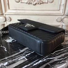 Load image into Gallery viewer, Prada Diagramme Flap Bag In Black Calfskin
