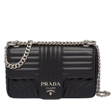 Load image into Gallery viewer, Prada Diagramme Flap Bag In Black Calfskin
