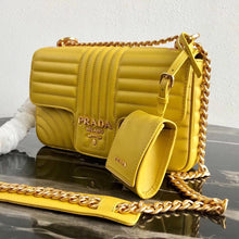 Load image into Gallery viewer, Prada Medium Diagramme Flap Bag In Yellow Calfskin
