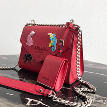 Load image into Gallery viewer, Prada Red Monochrome Flap Bag With Metal Appliques
