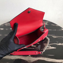 Load image into Gallery viewer, Prada Red Monochrome Flap Bag With Metal Appliques
