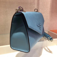 Load image into Gallery viewer, Prada Monochrome Flap Bag In Blue Saffiano Leather
