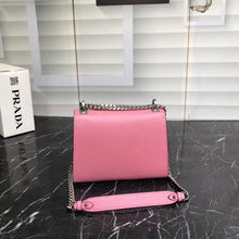 Load image into Gallery viewer, Prada Monochrome Flap Bag In Begonia Pink Saffiano Leather
