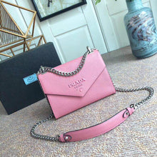 Load image into Gallery viewer, Prada Monochrome Flap Bag In Petal Pink Saffiano Leather
