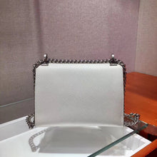 Load image into Gallery viewer, Prada Monochrome Flap Bag In White Saffiano Leather
