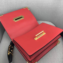 Load image into Gallery viewer, Prada Large Cahier Bag In Red/Black Leather
