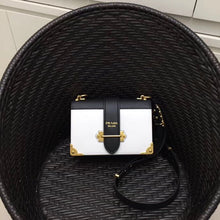 Load image into Gallery viewer, Prada Large Cahier Bag In White/Black Leather
