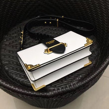 Load image into Gallery viewer, Prada Large Cahier Bag In White/Black Leather
