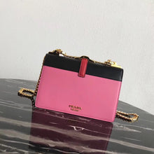 Load image into Gallery viewer, Prada Belle Shoulder Bag In Black/Pink Calf Leather

