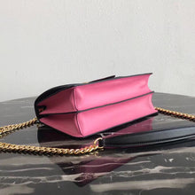 Load image into Gallery viewer, Prada Belle Shoulder Bag In Black/Pink Calf Leather
