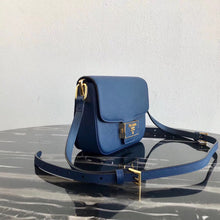 Load image into Gallery viewer, Prada Embleme Bag In Blue Saffiano Leather
