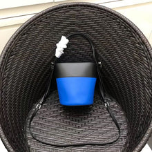 Load image into Gallery viewer, Prada Black/Blue Ouverture Leather Bucket Bag
