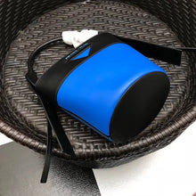 Load image into Gallery viewer, Prada Black/Blue Ouverture Leather Bucket Bag

