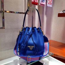 Load image into Gallery viewer, Prada Bucket Bag In Blue Grained Calfskin
