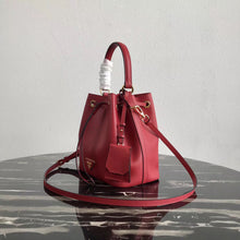 Load image into Gallery viewer, Prada Bucket Bag In Red Saffiano Leather
