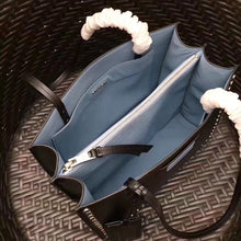 Load image into Gallery viewer, Prada Black Etiquette Calfskin Tote With Metal Stud Trim
