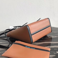 Load image into Gallery viewer, Prada Ouverture Small Tote Bag In Camel Calfskin
