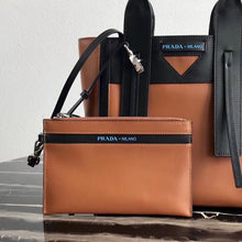 Load image into Gallery viewer, Prada Ouverture Small Tote Bag In Camel Calfskin

