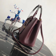 Load image into Gallery viewer, Prada Bicolor Double Medium Garnet Saffiano Bag
