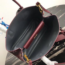 Load image into Gallery viewer, Prada Bicolor Double Medium Garnet Saffiano Bag
