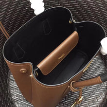 Load image into Gallery viewer, Prada Bicolor Double Medium Palisander Saffiano Bag
