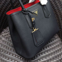 Load image into Gallery viewer, Prada Black Saffiano Double Small Bag
