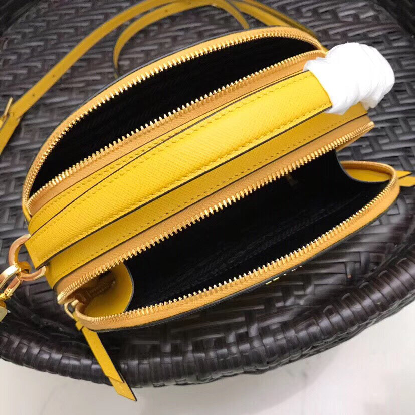 Odette Shoulder Bag Yellow Saffiano Leather