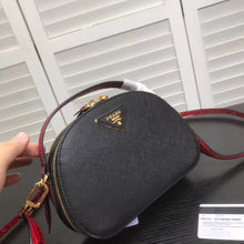 Load image into Gallery viewer, Prada Odette Black Saffiano And Red Crocodile Bag
