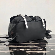 Load image into Gallery viewer, Prada Black Nylon Backpack With White Metal Studs
