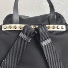 Load image into Gallery viewer, Prada Black Nylon Backpack With White Metal Studs
