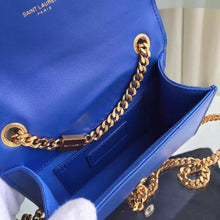 Load image into Gallery viewer, Yves Saint Laurent Small Monogram Satchel Bag In Blue Leather
