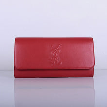 Load image into Gallery viewer, Yves Saint Laurent Lady Lambskin Leather Purse Red 39321
