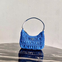 Load image into Gallery viewer, Prada Hobo Mini Bag In Blue Nylon
