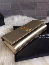 Load image into Gallery viewer, Yves Saint Laurent Golden Classic Metallic Monogramme Clutch
