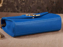 Load image into Gallery viewer, Yves Saint Laurent Small Monogramme Satchel Blue Grain Textured Matelasse Leather
