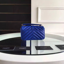Load image into Gallery viewer, Yves Saint Laurent Baby Monogram Chain Bag In Blue Goatskin

