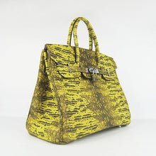 Load image into Gallery viewer, Hermes Birkin 30cm Lizard Pattern Handbag 6088 Yellow/Silver
