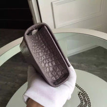 Load image into Gallery viewer, Yves Saint Laurent Medium Monogram Satchel In Grey Crocodile Leather
