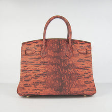 Load image into Gallery viewer, Hermes Birkin 30cm Lizard Pattern Handbag 6088 Orange/Golden
