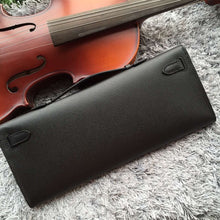 Load image into Gallery viewer, Hermes Black Handcrafted Kelly Cut Clutch
