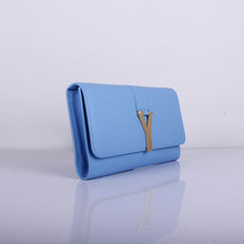 Load image into Gallery viewer, Yves Saint Laurent Lady Genuine Leather Purse Light Blue 39321
