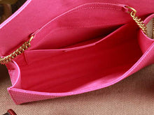 Load image into Gallery viewer, Yves Saint Laurent Small Monogramme Satchel Lipstick Fuchsia Grain Textured Matelasse Leather
