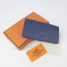 Load image into Gallery viewer, Hermes Wallet H015 Ladies Cow Leather Blue
