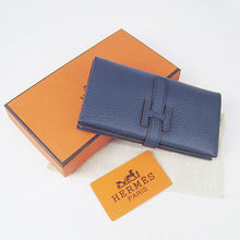 Load image into Gallery viewer, Hermes Wallet H015 Ladies Cow Leather Blue
