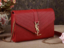 Load image into Gallery viewer, Yves Saint Laurent Small Monogramme Satchel Red Grain Textured Matelasse Leather
