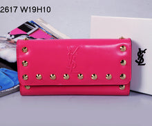 Load image into Gallery viewer, Yves Saint Laurent Flap Wallet Rose Red 2671
