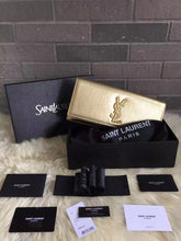 Load image into Gallery viewer, Yves Saint Laurent Golden Classic Metallic Monogramme Clutch
